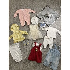 Large Lot Of Newborn Size Baby Girls Clothing Lot  0-3‎ Months Shoes, Lovey EUC!